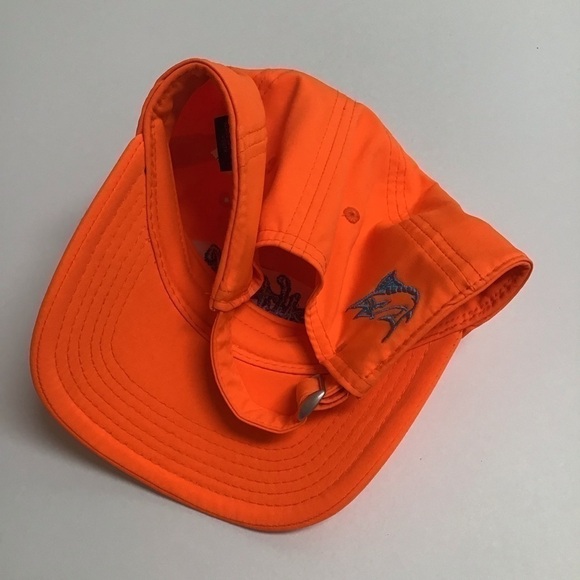 Salt Life Neon Orange YOUTH Hat Cap Aqua Embroidery Adjustable Slide Strap Beach - Picture 13 of 14